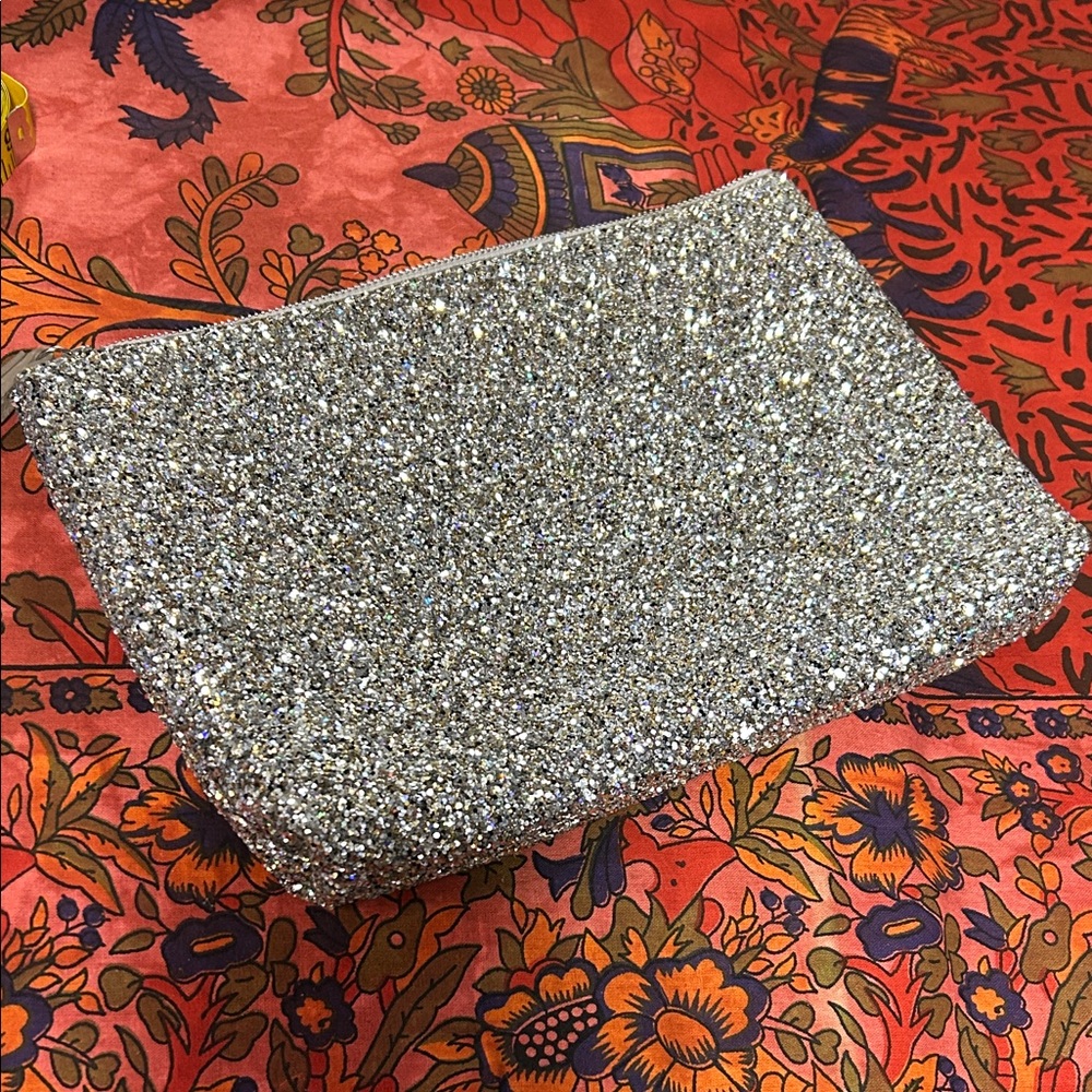 Silver Glitter Clutch